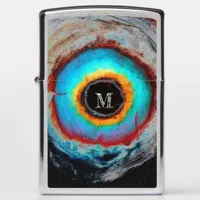 Ethereal Cosmic Eye Monogram Vibrant Abstract Art Zippo Lighter