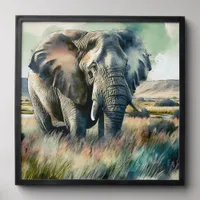 Beautiful Watercolor Elephant Peel And Stick Photo Tile