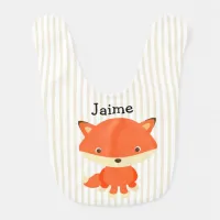 Personalize this Woodland Creature Fox Baby Bib