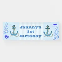 Personalized Nautical Themed 1st Birthday Banner