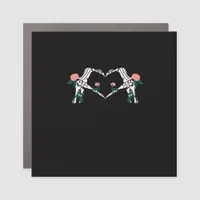 Never Wilts Skeleton Hands Roses Artistic Design Car Magnet