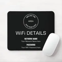 Business Logo Wifi Details Office Desk black Mouse Pad