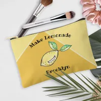 Lemon Cute Name Teen Summer Modern Yellow Accessory Pouch