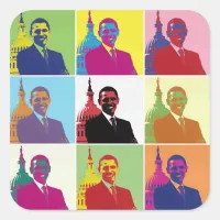 President Obama Pop Art Square Sticker