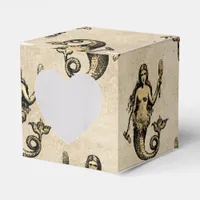 Golden Grunge Vintage Mermaid Favor Boxes