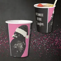 Santa Crow Pink Black Cawfee Christmas Party Paper Cups