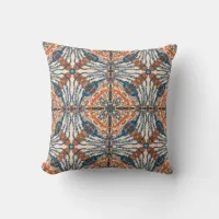 Turkish Inspired: Textured Navy & Terracotta Throw Pillow