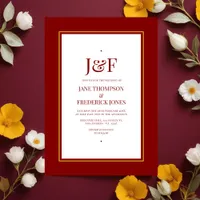 Maroon and Yellow Wedding Invitation