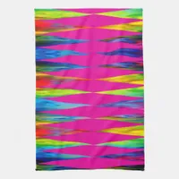 [Rainbow Fiesta] Harlequin Geometric Hot Pink Kitchen Towel