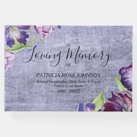 Watercolor Tulips Memorial Funeral Remembrance Guest Book