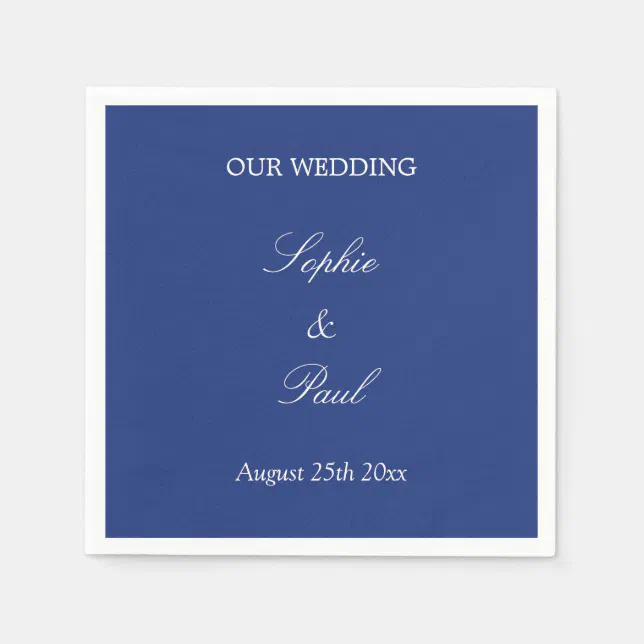 Elegant Dark Blue Wedding Napkins