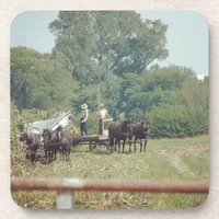 Making Silage #amishcountry #farmlife #amish Drink Coaster