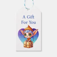 Christmas Elf with Snowy Background Gift Tags