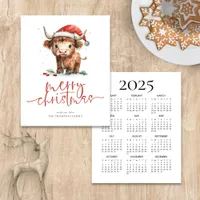 Budget Highland Cow 2025 Calendar Merry Christmas