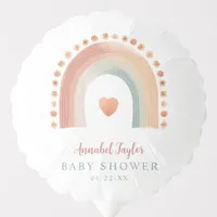 Boho Rainbow Baby Shower Balloon – Watercolor Eart