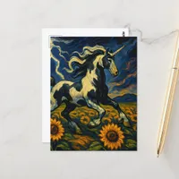 The pinto unicorn in a storm postcard