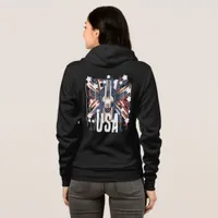 Patriotic Art Deco Denim Jacket for Women Hoodie