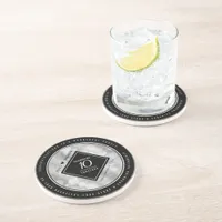 Elegant 10th Tin Wedding Anniversary Celebration Coaster