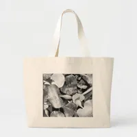 Pond Plants and Black and White Large Tote Bag