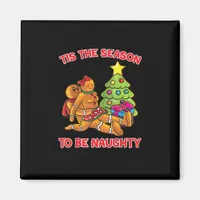 Tis The Season To Naughty Gingerbread Man Couple Magnet