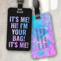 It's Me Hi I'm Your Bag Black Ombre Funny Luggage Tag