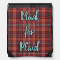 Mad for Plaid Fun Slogan Classic Design Tote Bag