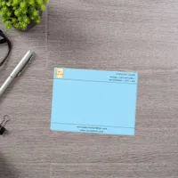 Light blue business logo post-it notes