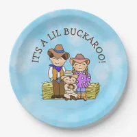 It's a Lil Buckaroo Cowboy themed Baby Shower Paper Plates