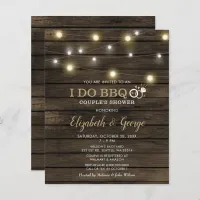 Budget Rustic Barn Wood I Do BBQ Invitation