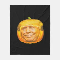 Scary Trumpkin Pumpkin Halloween Party Design Fleece Blanket