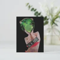 Green Surreal Gemstone Lady Collage  Postcard