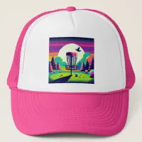 Pixel Art Disc Golf Course Trucker Hat