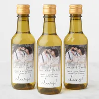 Modern Photo Name Date Love Thanks Wedding Favor Wine Label