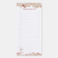 Pink Watercolor Magnetic Checklist Magnetic Notepad