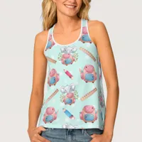 Back to School Elephant Pattern Tank Top