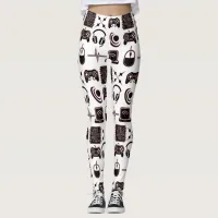 Gaming Graphics | Gamer Black, White and Pink Leggings