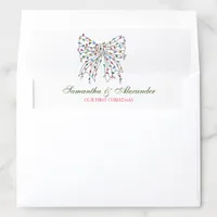 Preppy Coquette Bow Holiday Season Christmas Light Envelope Liner