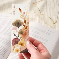 Abstract Boho Floral Personalized Bookmarks