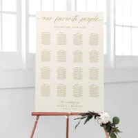 Romantic Gold and Ivory Wedding Seating Chart Foam Board