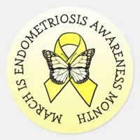 March is Endometriosis Awareness Month Classic Round Sticker