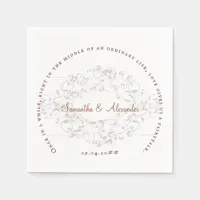 Rustic Chic Crest Ivory Terra Cotta Gothic Wedding Napkins