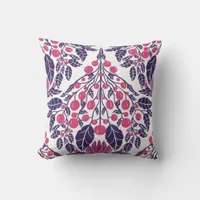 Art Nouveau Pink & Purple-Vintage Floral Scallop  Throw Pillow