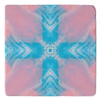 Pink Blue Abstract Trivet