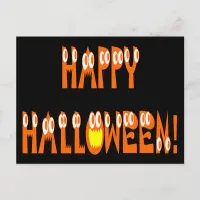 Halloween Squash Text Postcard