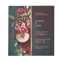 Dark Moody Bold Floral Marsala Wedding Invitation Notepad