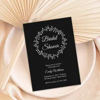 Simple Modern Black And White Bridal Shower Invitation