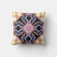 Purple Energy Crystal Glow Geometric Cushion