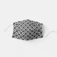 Black and White Square Swirl Pattern Adult Cloth Face Mask