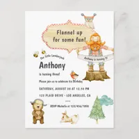 Lumberjack Birthday Party Postcard
