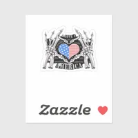 America Skeleton Hands Graphic Impression Sticker